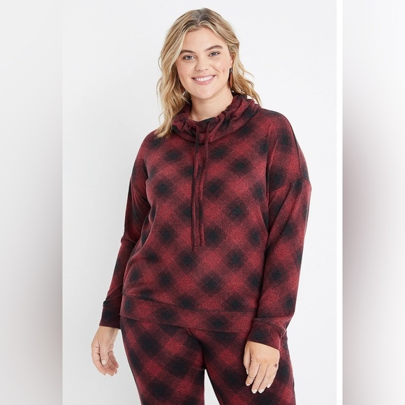 GUC-Maurice’s Plus Size Lakeside Cozy Plaid Sweatshirt - Picture 1 of 4